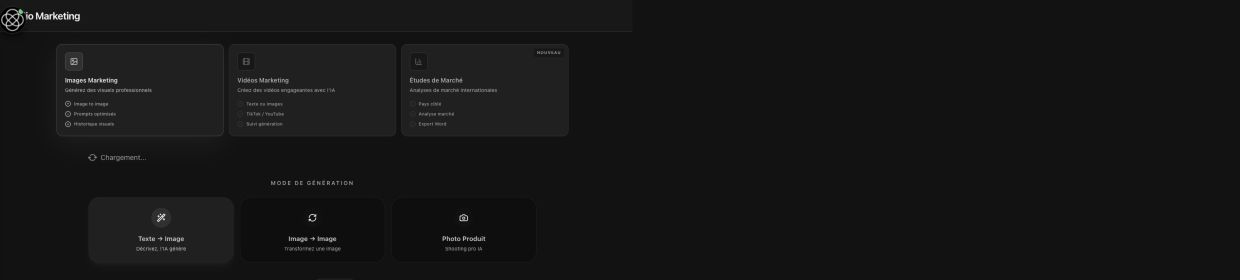 Capture réelle de l’application · interface en français — Marketing